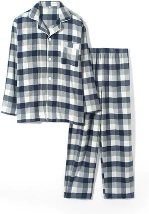 Autumn and Winter Couples Pajamas Cotton Men's Japanese Long-Sleeved Homewear Suit Thickened(OneColor,2XL)