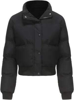 Autumn Winter Turtleneck Warm Down Cotton Coat Womens Long Sleeve Puffer Parkas Short Cotton Jacket