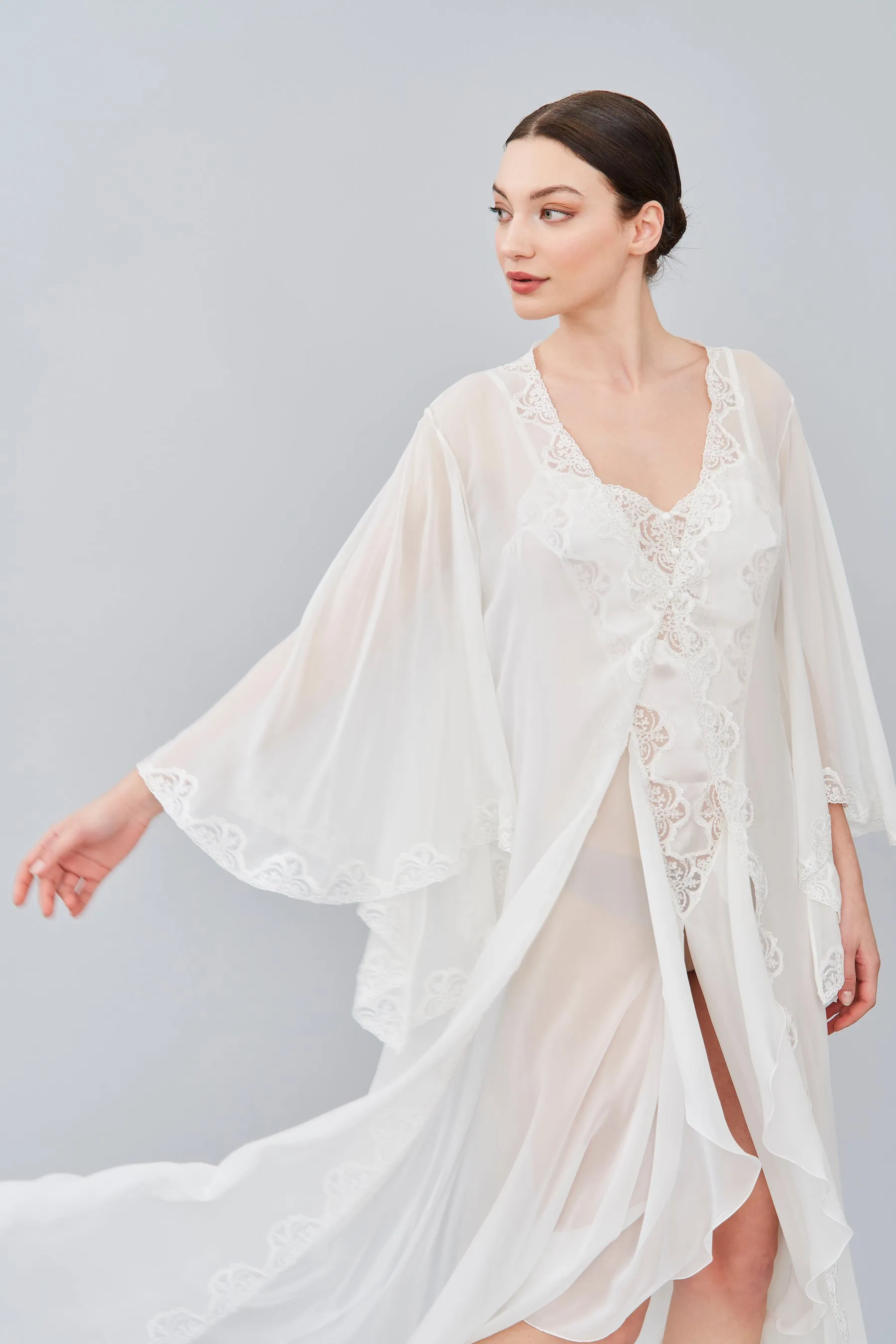 B2B - 2/5647 C - Silk Georgette Long Nightgown