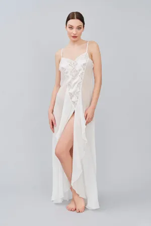 B2B - 2/5647 C - Silk Georgette Long Nightgown