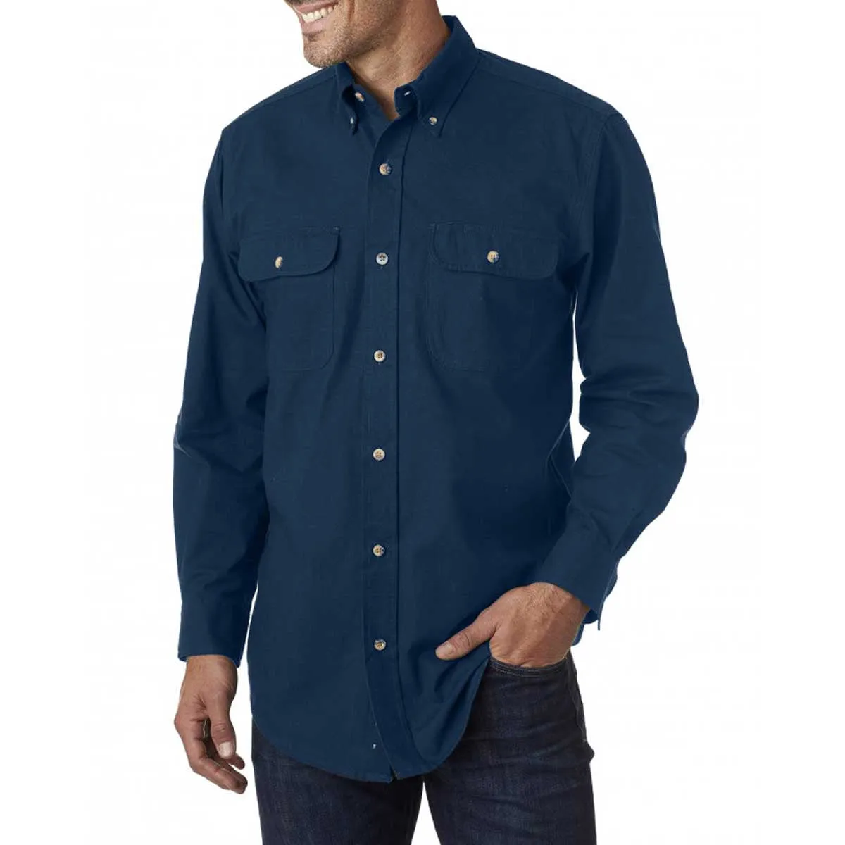Backpacker Men's Navy Solid Flannel Shirt