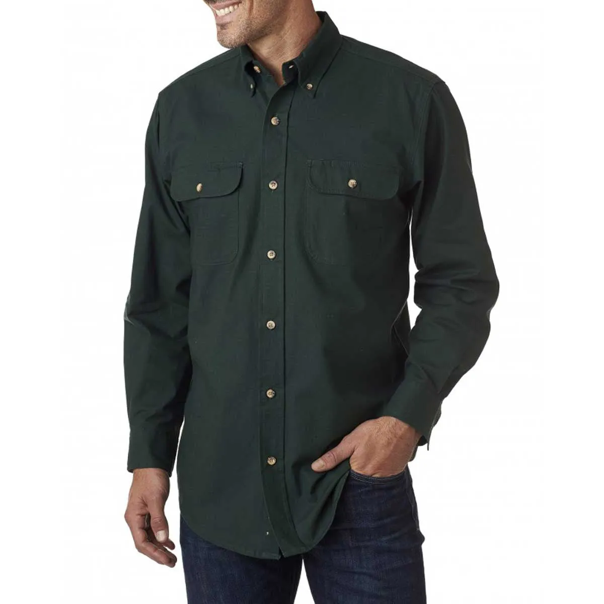 Backpacker Men's Pine Solid Flannel Shirt