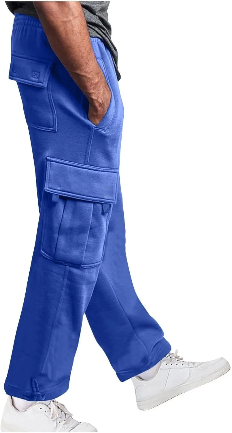 Baggy Sweatpants Men Straight Wide Leg Cargo Pants 2025 Summer Comfy Casual Lounge Athletic Yoga Pants with Pockets