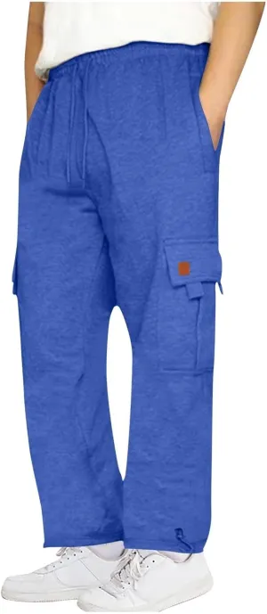Baggy Sweatpants Men Straight Wide Leg Cargo Pants 2025 Summer Comfy Casual Lounge Athletic Yoga Pants with Pockets