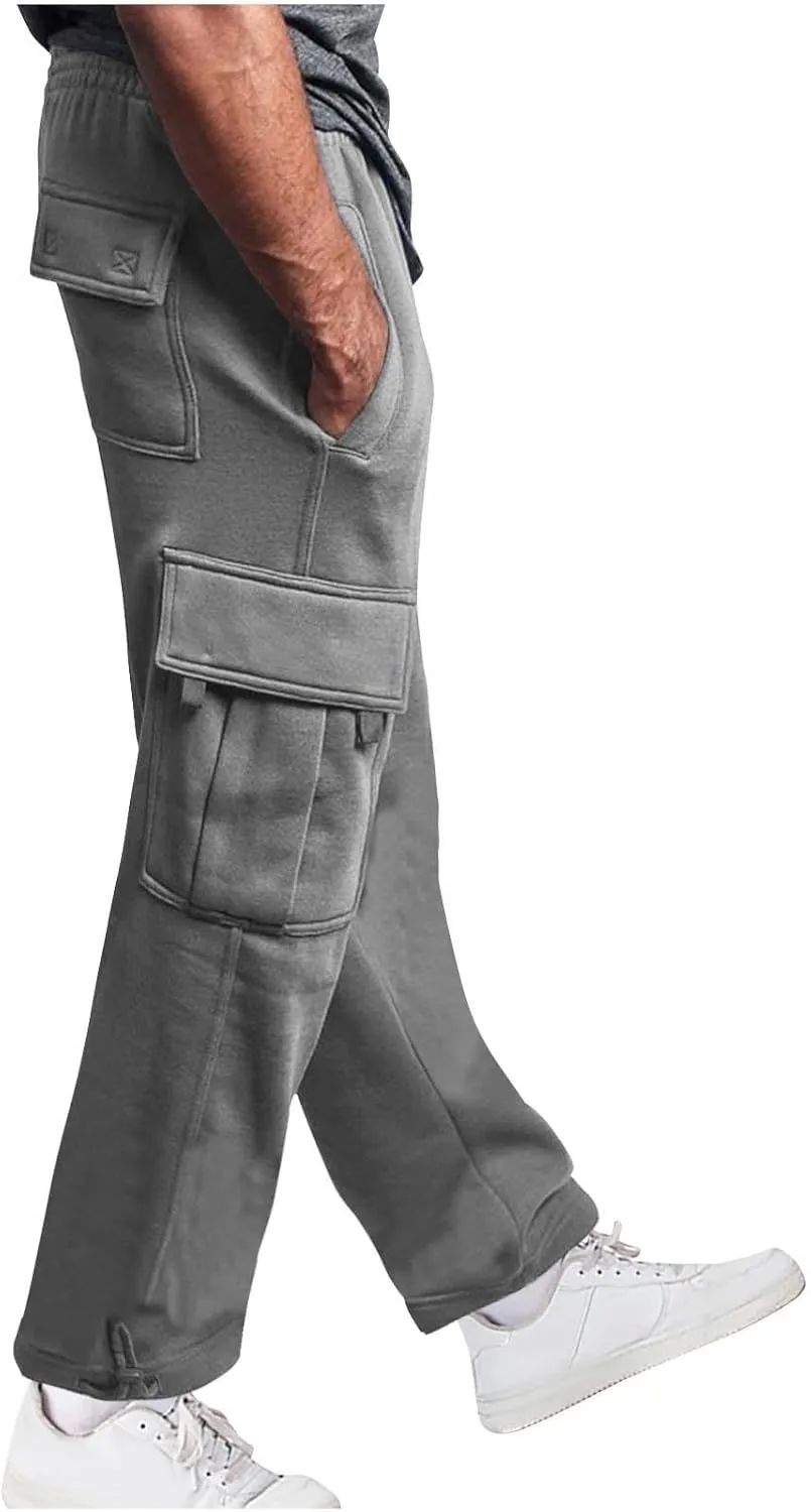 Baggy Sweatpants Men Straight Wide Leg Cargo Pants 2025 Summer Comfy Casual Lounge Athletic Yoga Pants with Pockets