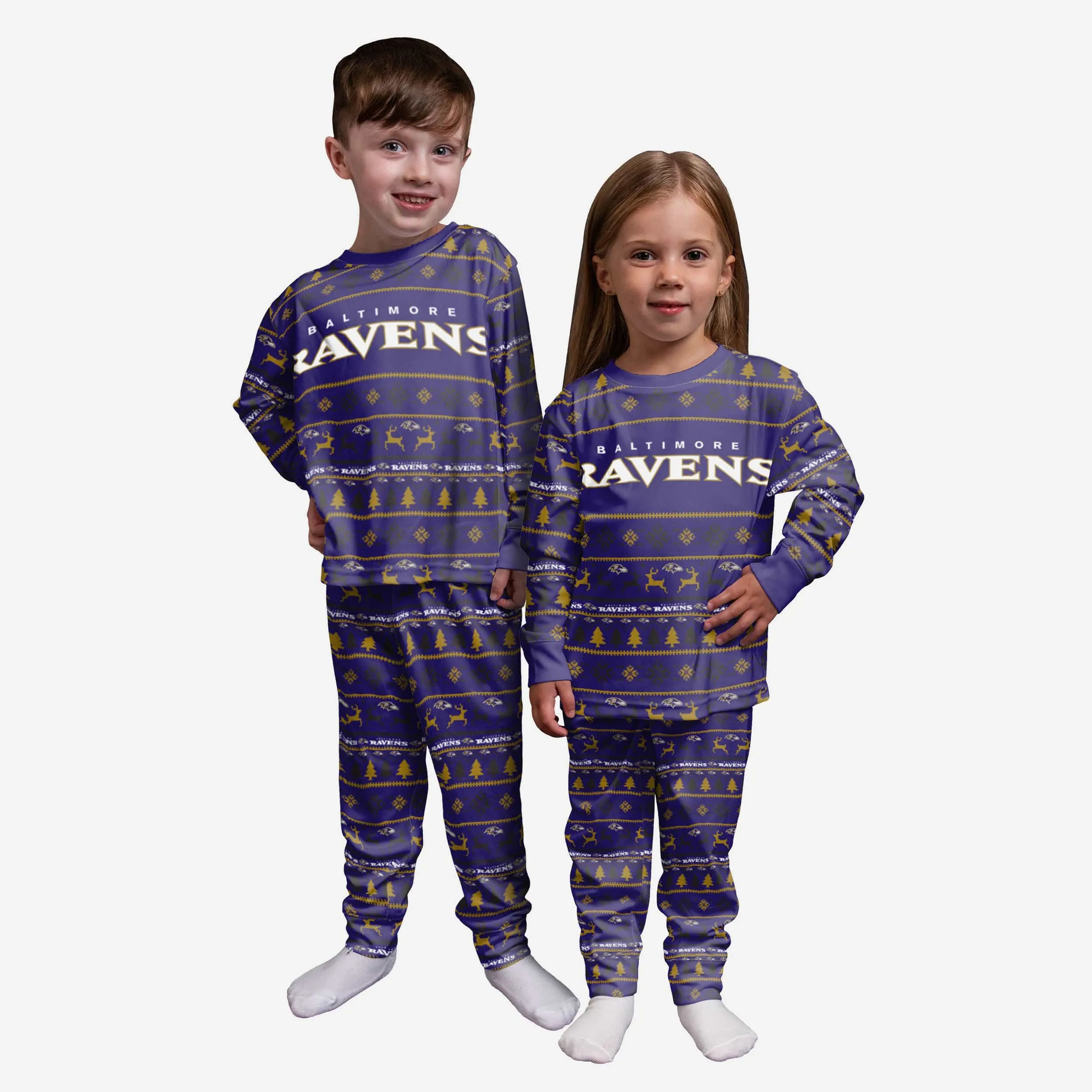 Baltimore Ravens Toddler Family Holiday Pajamas