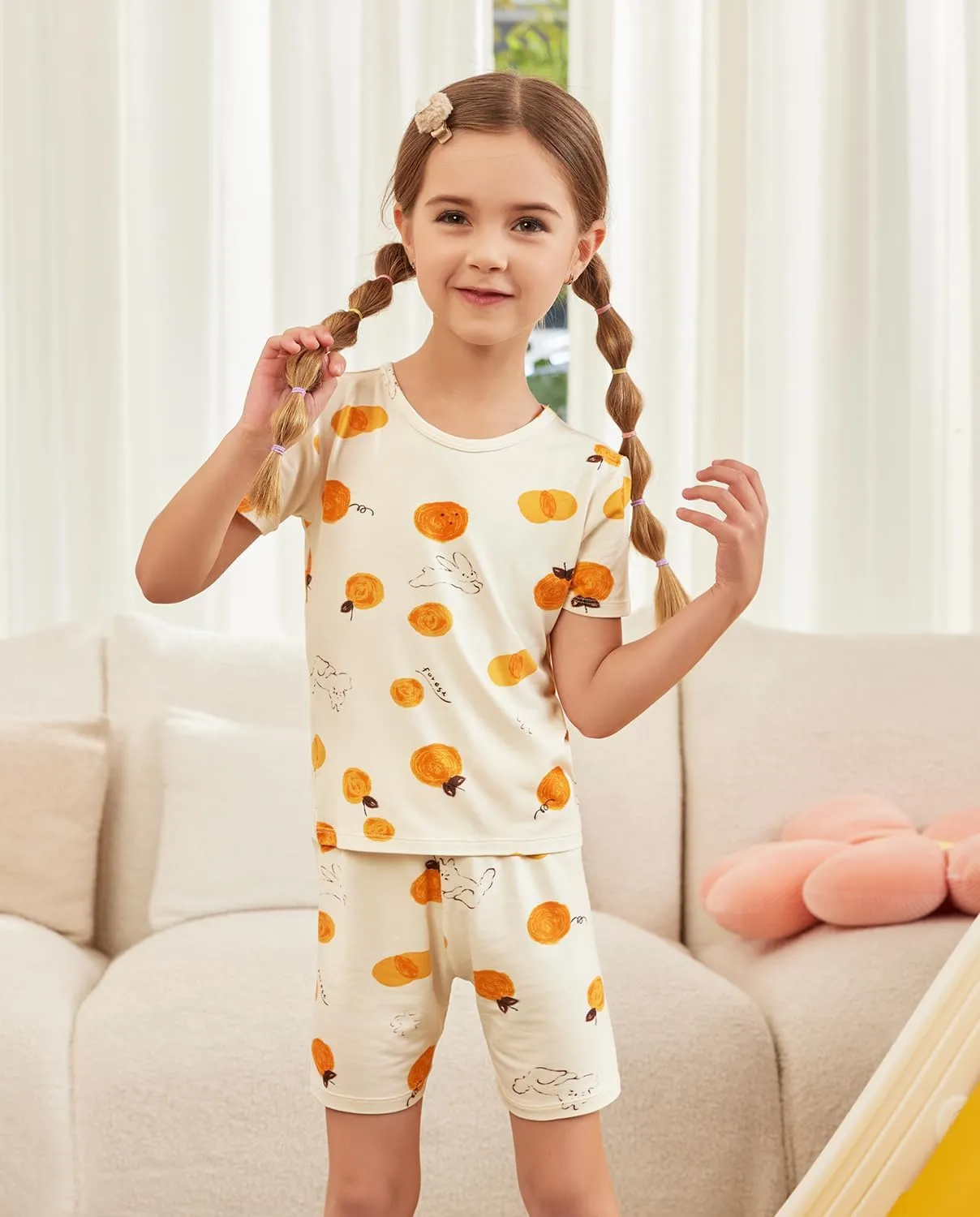 Bamboo Viscose Toddler Unicorn Mermaid Girls Kids Pajamas Short Sleeve Summer Cool Snug fit Pjs 12M-8Y 2pcs