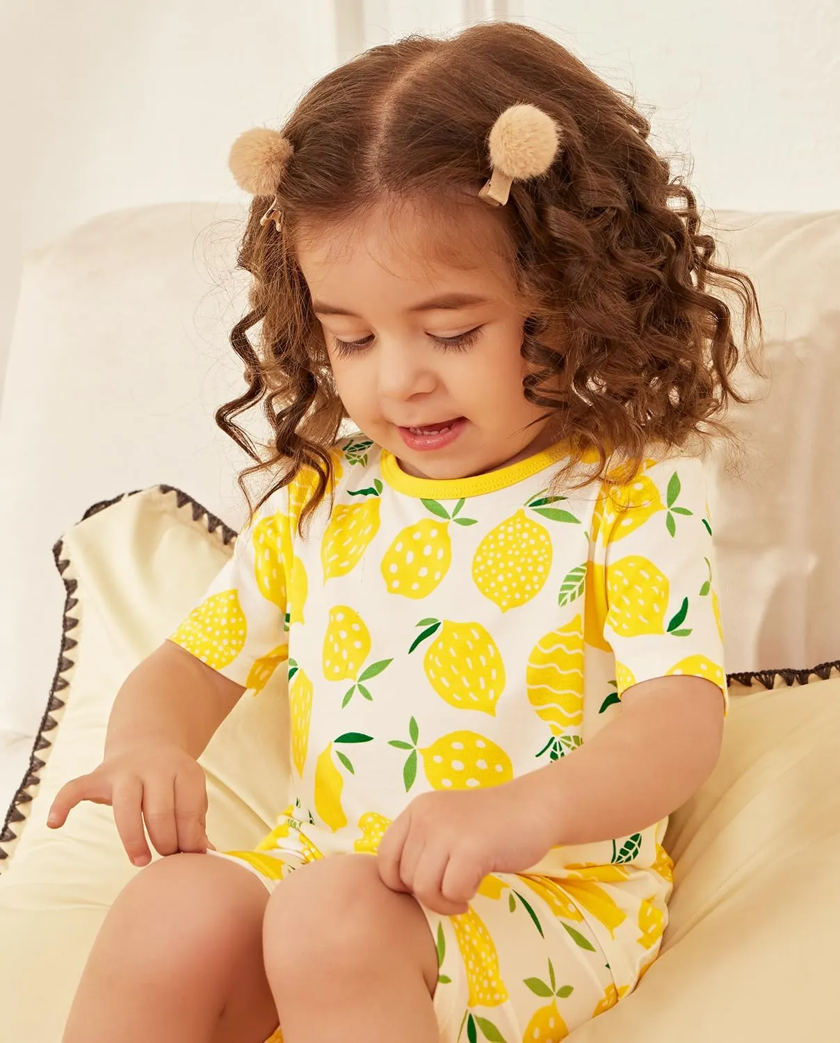 Bamboo Viscose Toddler Unicorn Mermaid Girls Kids Pajamas Short Sleeve Summer Cool Snug fit Pjs 12M-8Y 2pcs