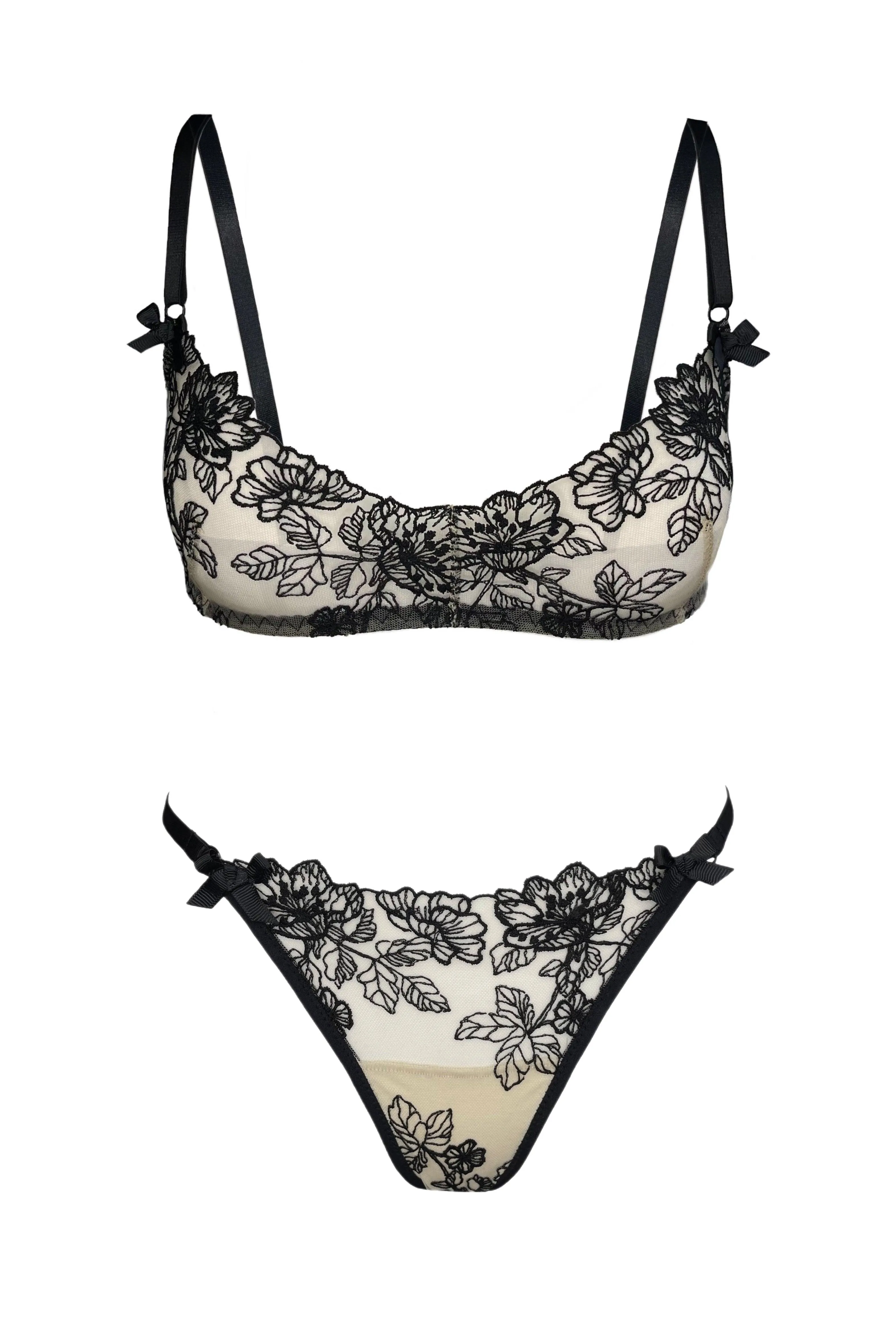Barbara nude black lace set