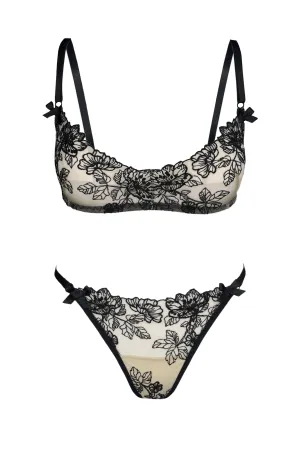 Barbara nude black lace set