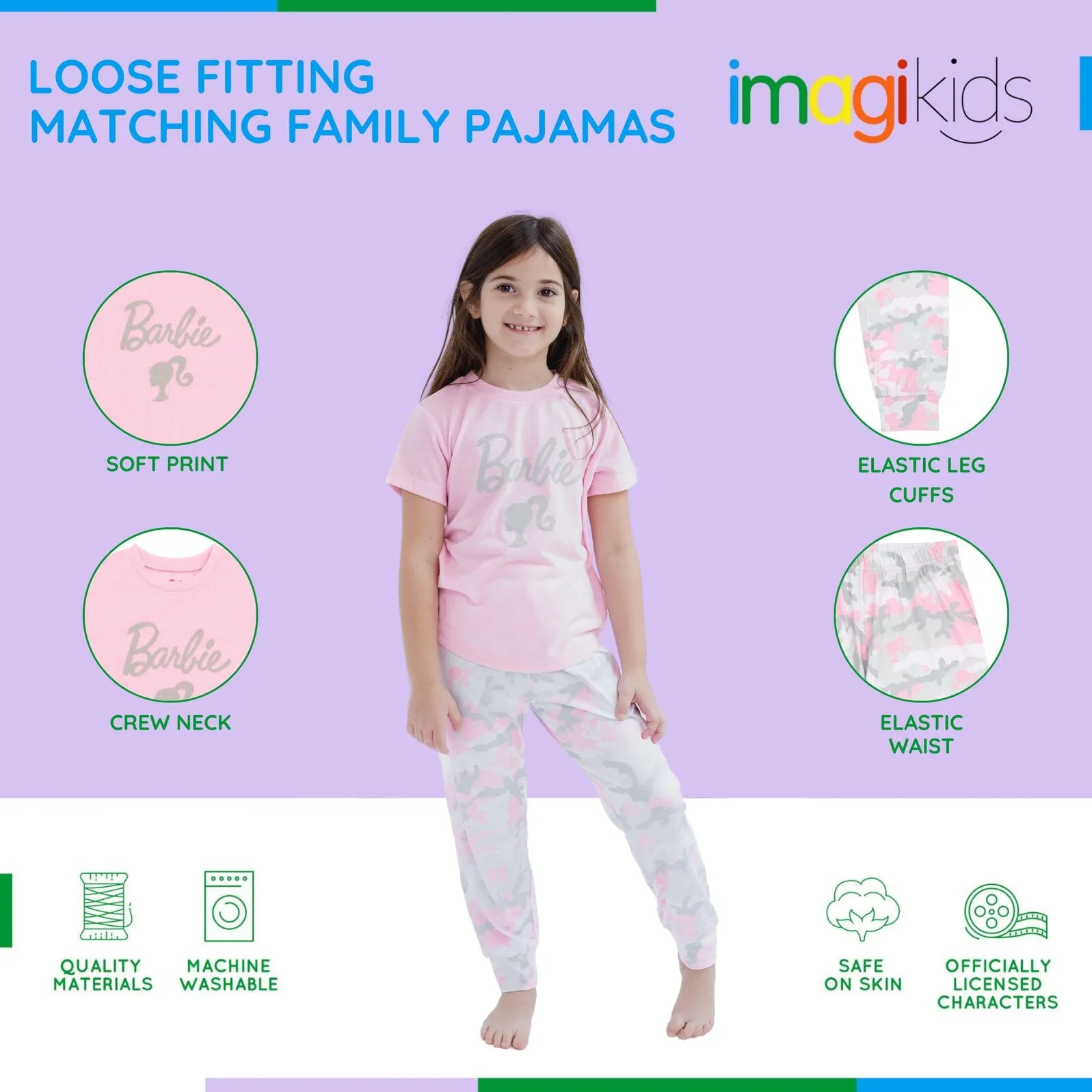 Barbie Matching Family Pajama Shirt and Pants Sleep Set