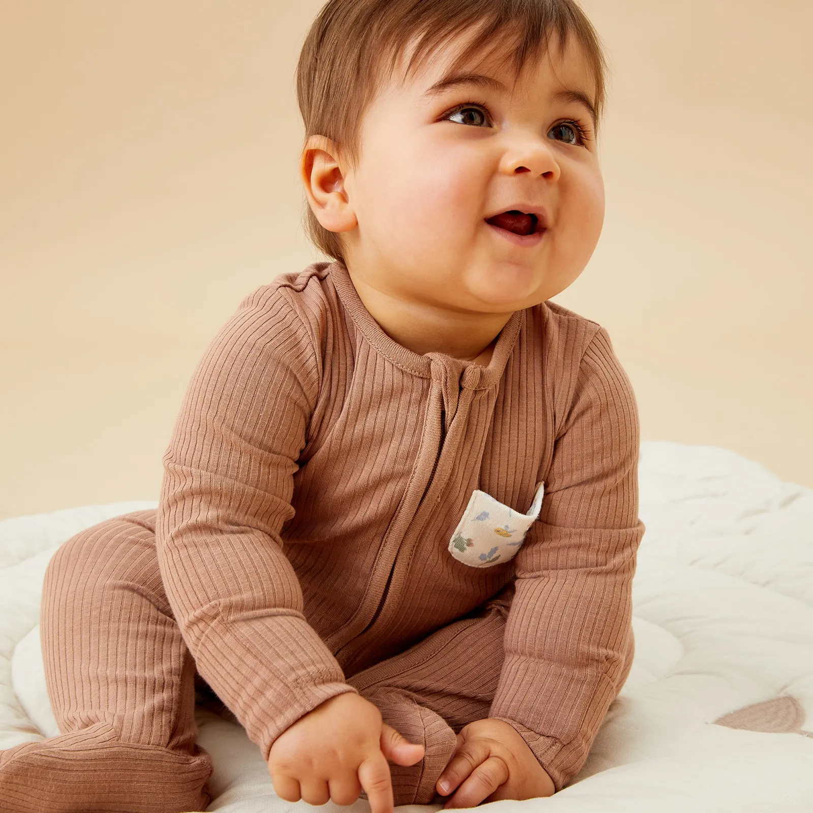 Bear & Ribbed Clever Zip Baby Pajamas 2 Pack