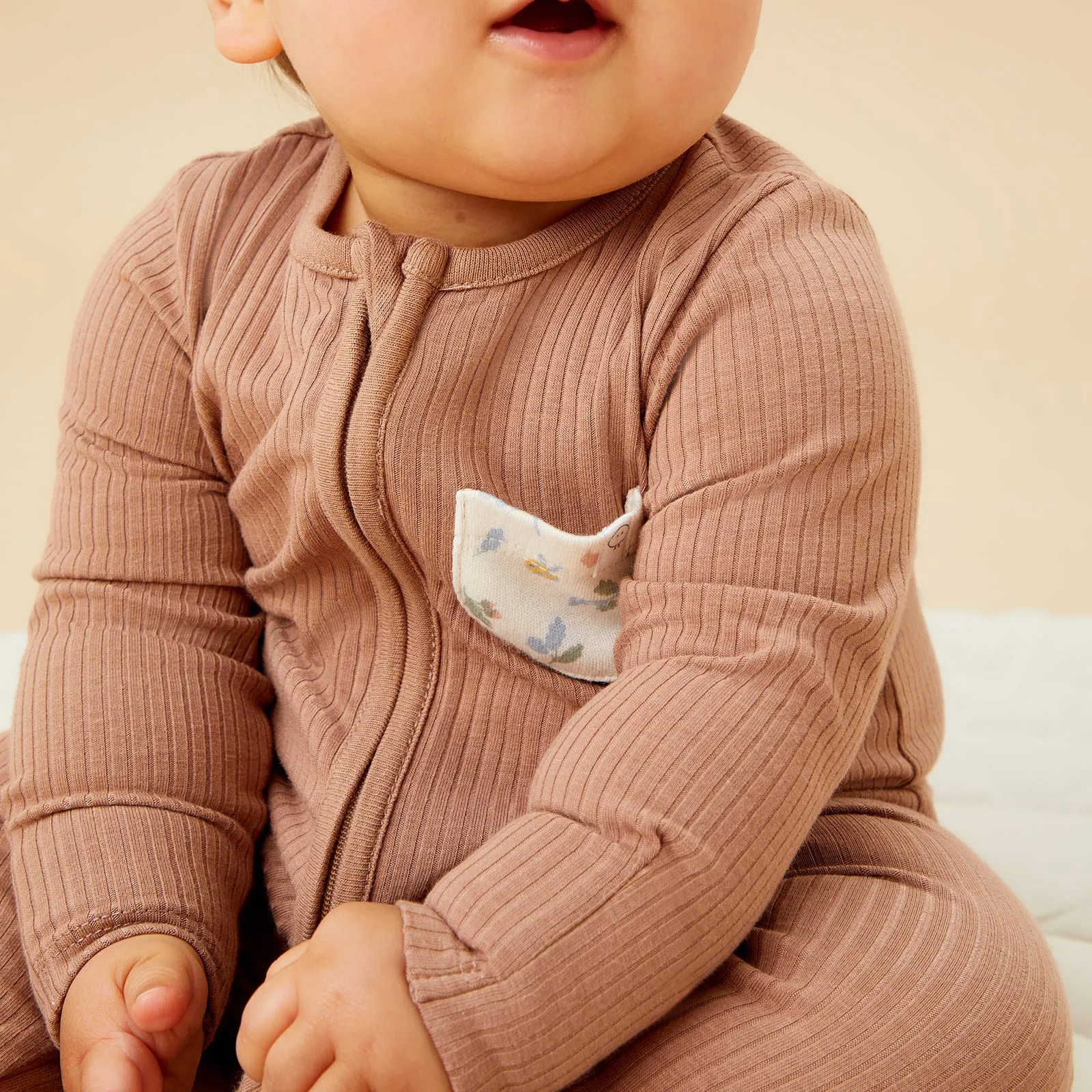 Bear & Ribbed Clever Zip Baby Pajamas 2 Pack