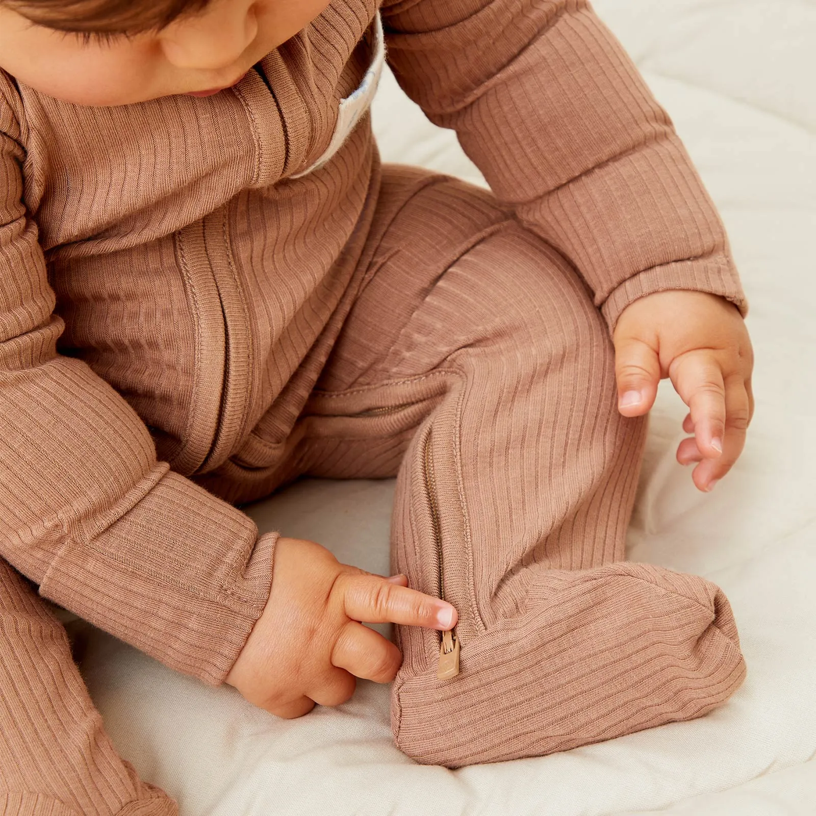 Bear & Ribbed Clever Zip Baby Pajamas 2 Pack