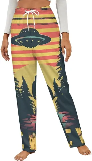 Believe Bigfoot Sasquatch Women's Pajama Pants Fleece Warm Pj Bottoms Sleepwear Lounge Pants Loungewear