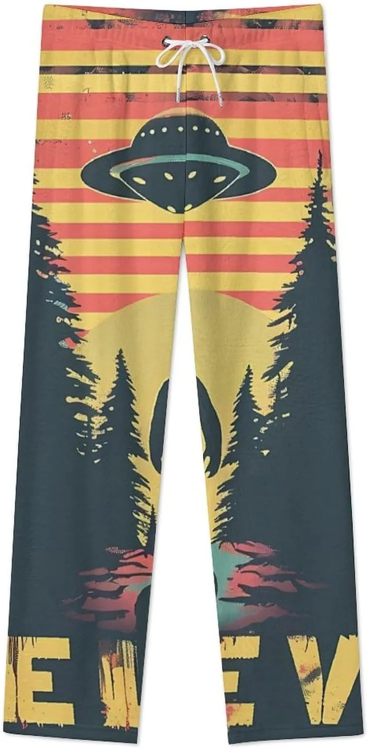 Believe Bigfoot Sasquatch Women's Pajama Pants Fleece Warm Pj Bottoms Sleepwear Lounge Pants Loungewear