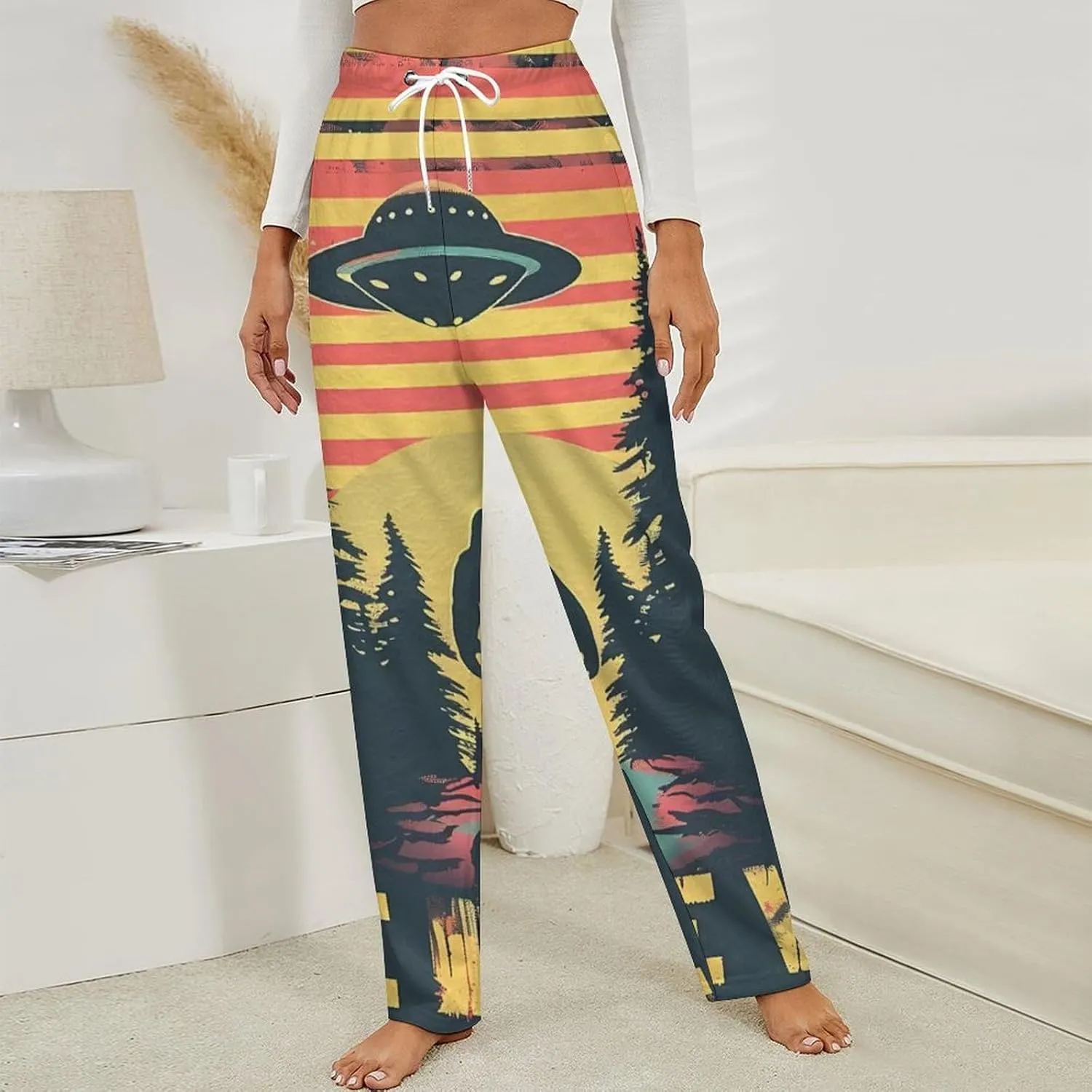 Believe Bigfoot Sasquatch Women's Pajama Pants Fleece Warm Pj Bottoms Sleepwear Lounge Pants Loungewear