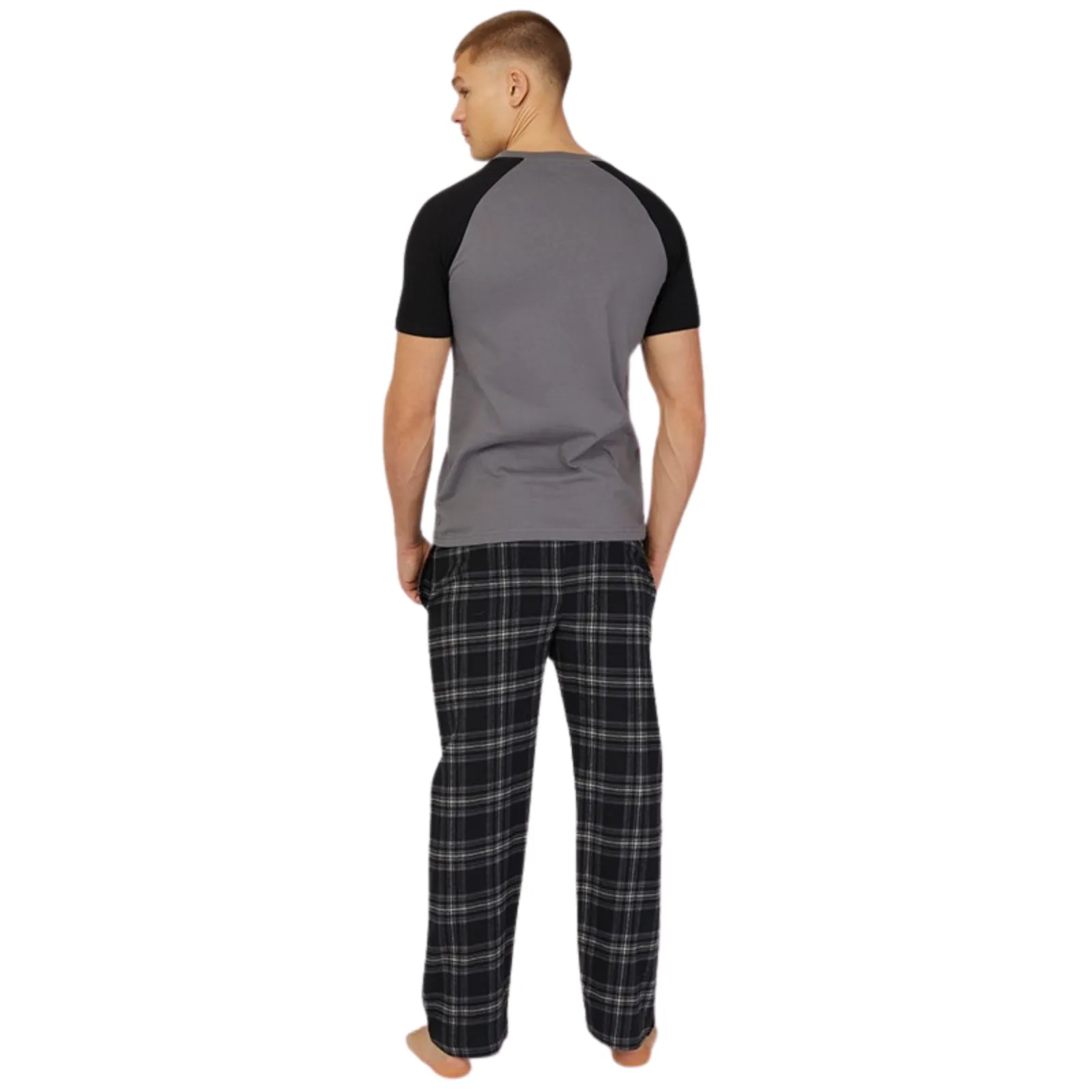 Bench Mens Dunnit Short Sleeve Pyjama Top and Bottoms Set
