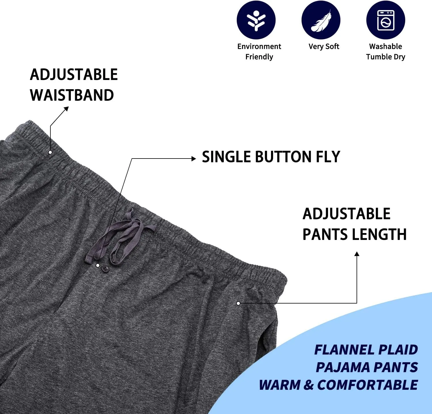 Bintangor Men's Jogger Pajama Pant Cotton Lounge Sleep Bottoms