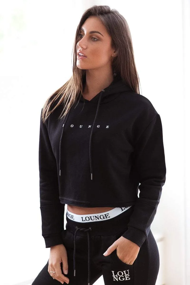 Black Cropped Hoody