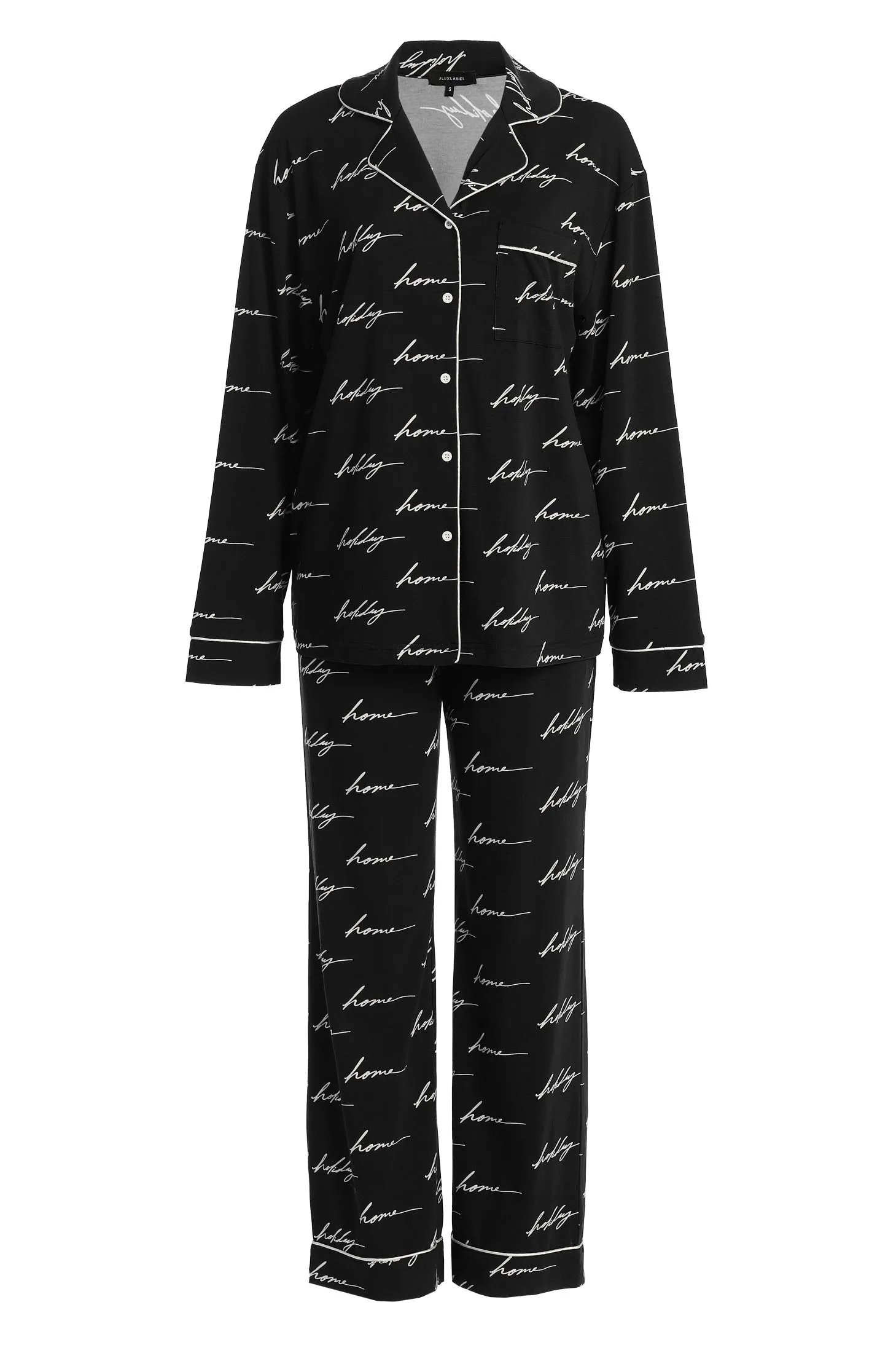 Black Home For The Holidays Adult Pajama Set
