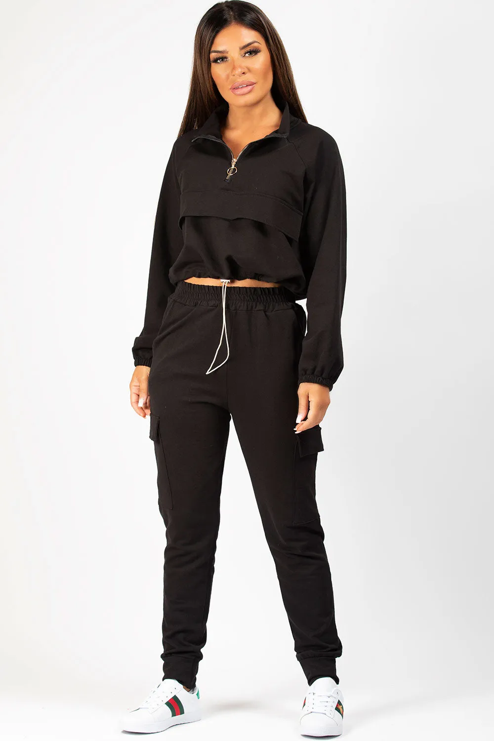 Black Oversized Sweatshirt And Joggers Lounge Set