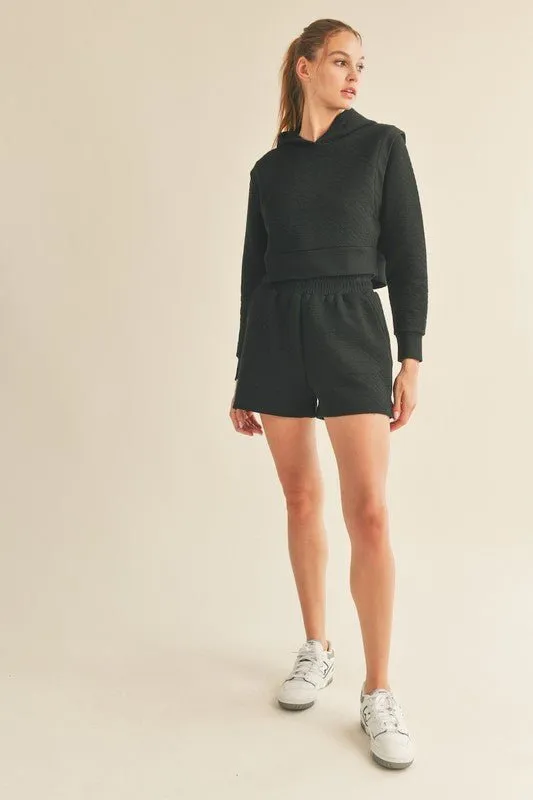 Black Quilted Boxing Shorts