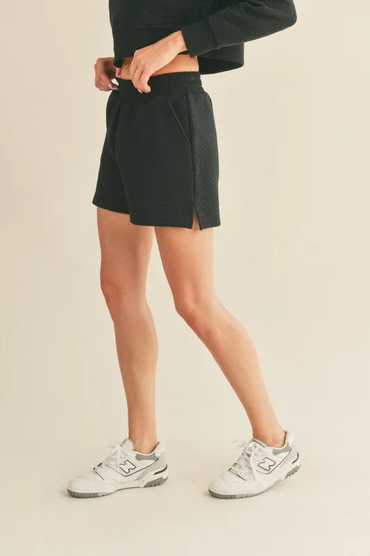 Black Quilted Boxing Shorts