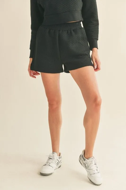 Black Quilted Boxing Shorts