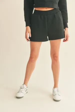 Black Quilted Boxing Shorts