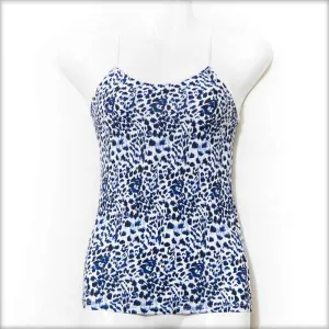 Blue & White Cheetah Print Teen Age Camisole