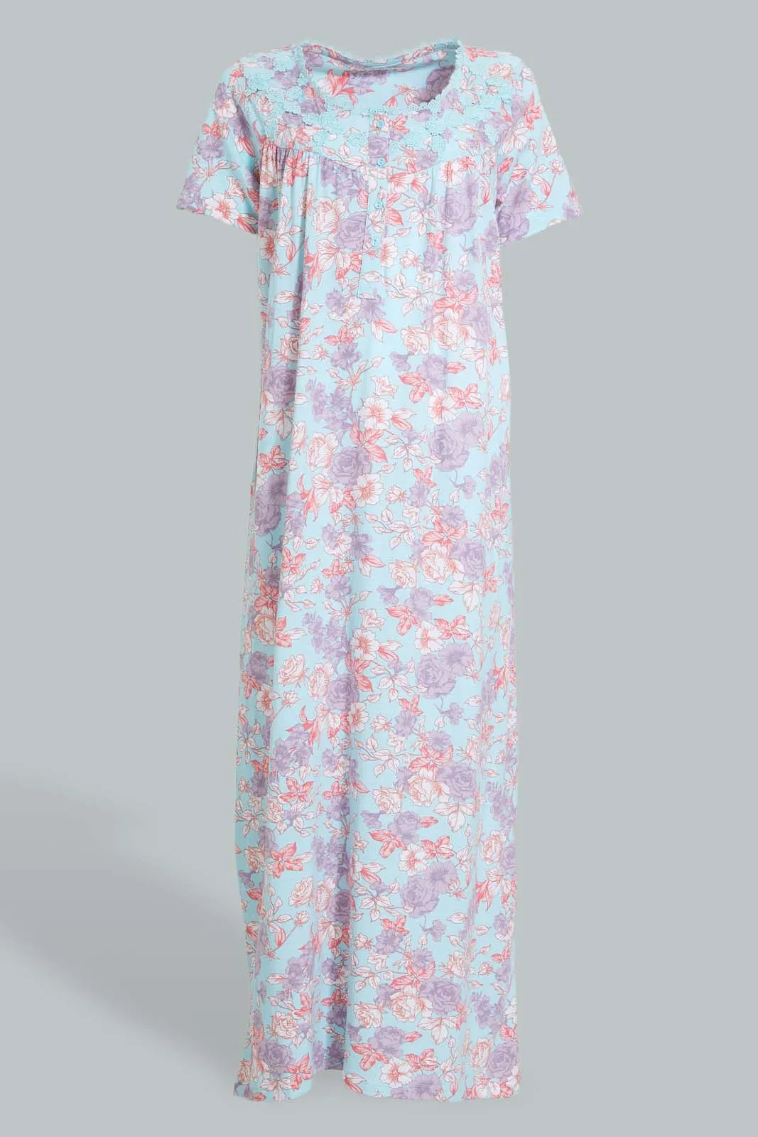 Blue Floral Nightgown