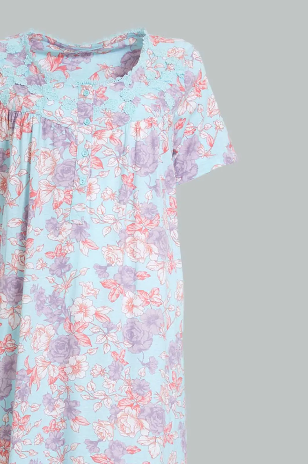 Blue Floral Nightgown