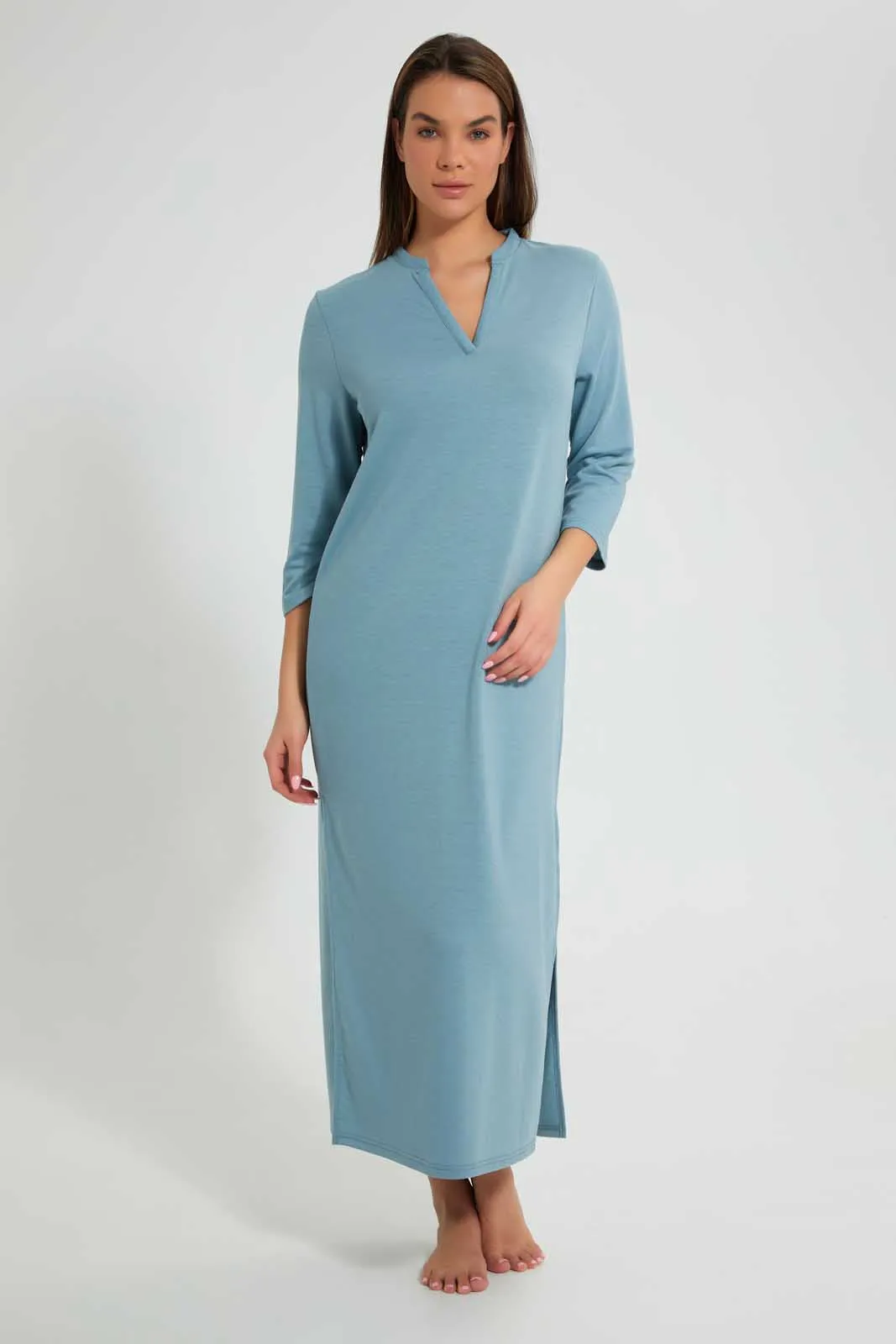Blue Open Side Nightgown