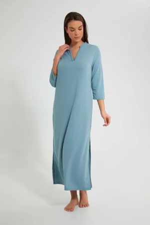 Blue Open Side Nightgown