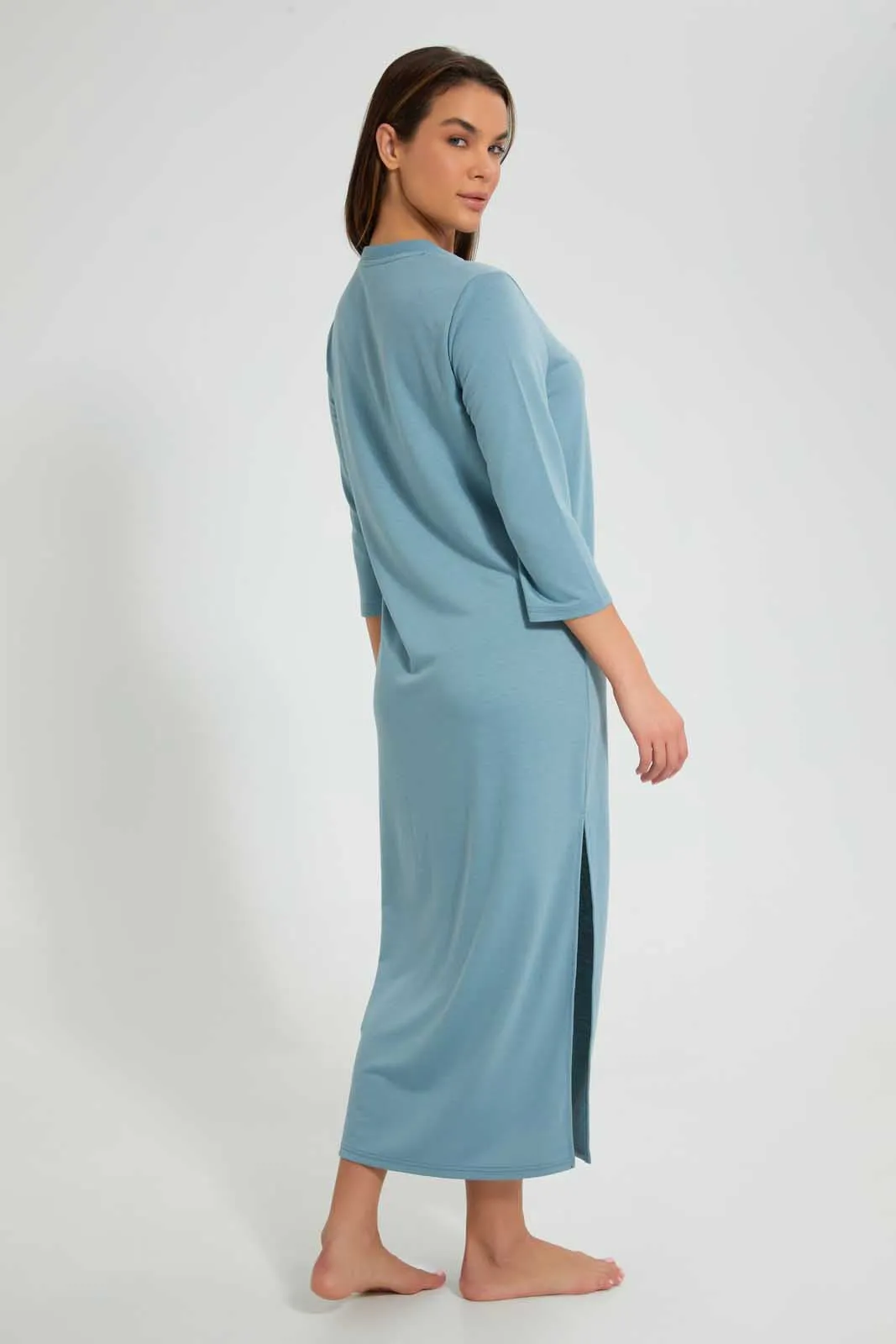 Blue Open Side Nightgown