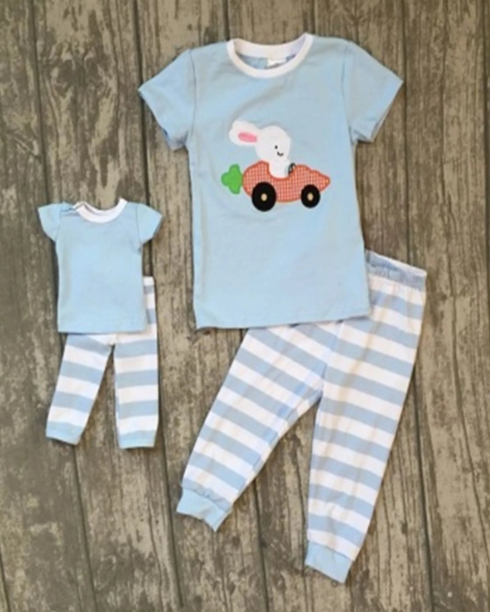 Blue Stripes Bunny Dolly and Me Set