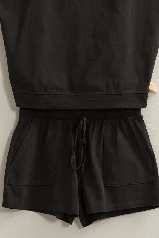 Bohemian Sporty Matching Top and Shorts Lounge Set