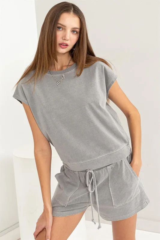 Bohemian Sporty Matching Top and Shorts Lounge Set