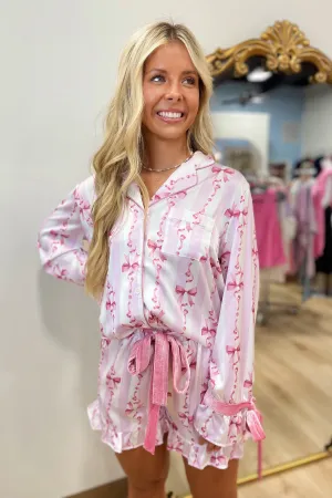 Bow Sweet Pajama Set Pink
