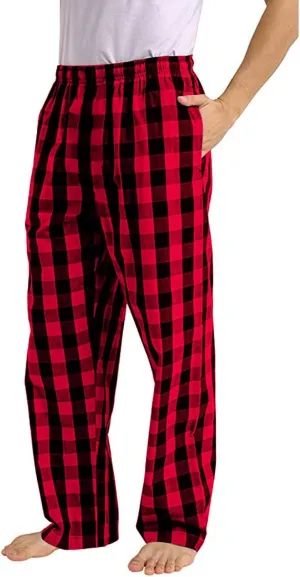 Buffalo Plaid Pajama Pants Men Comfy Lightweight Lounge Pants with Pockets Soft Elastic Waist Pajama Bottoms