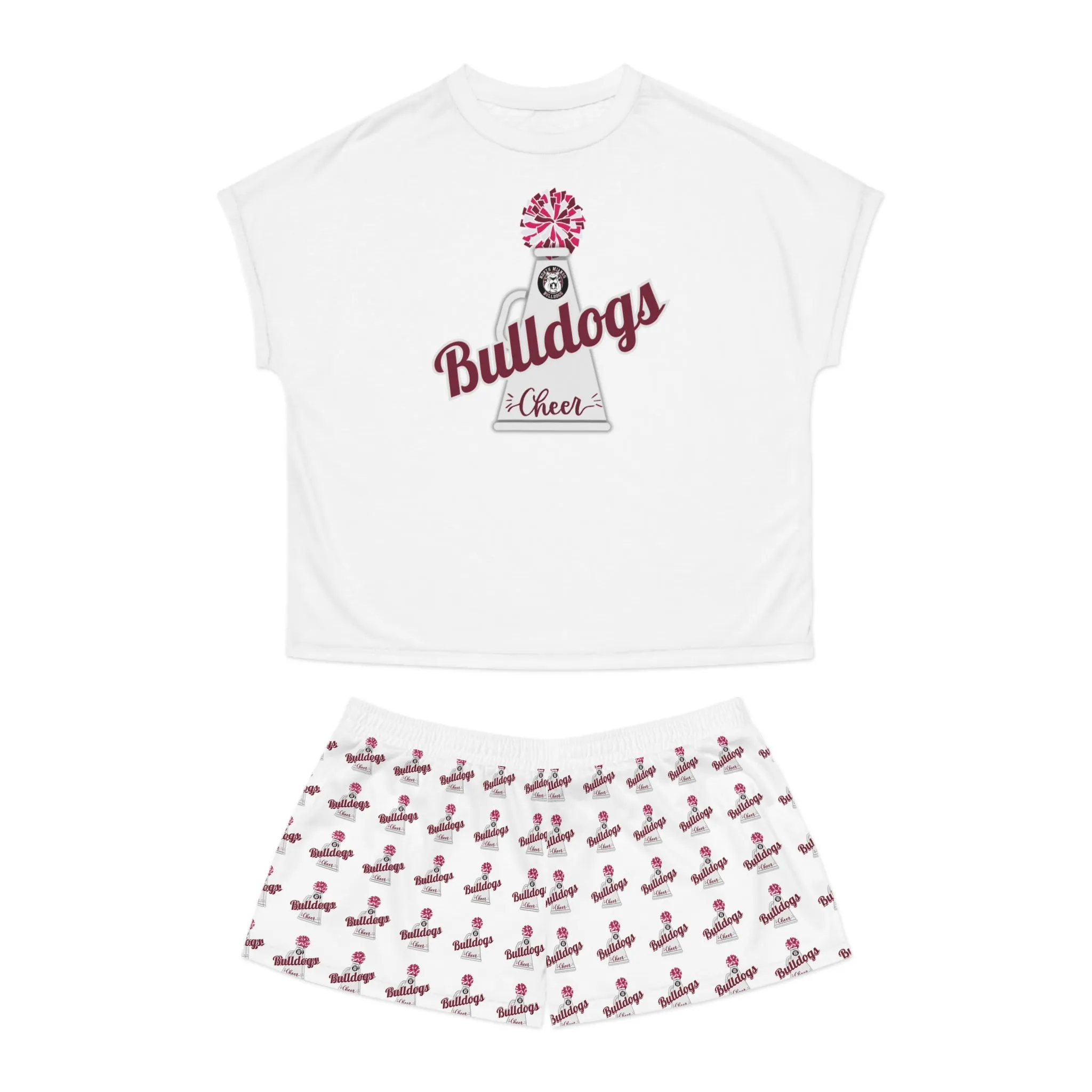 Bulldogs Cheer Women's Short Pajama Set (AOP),