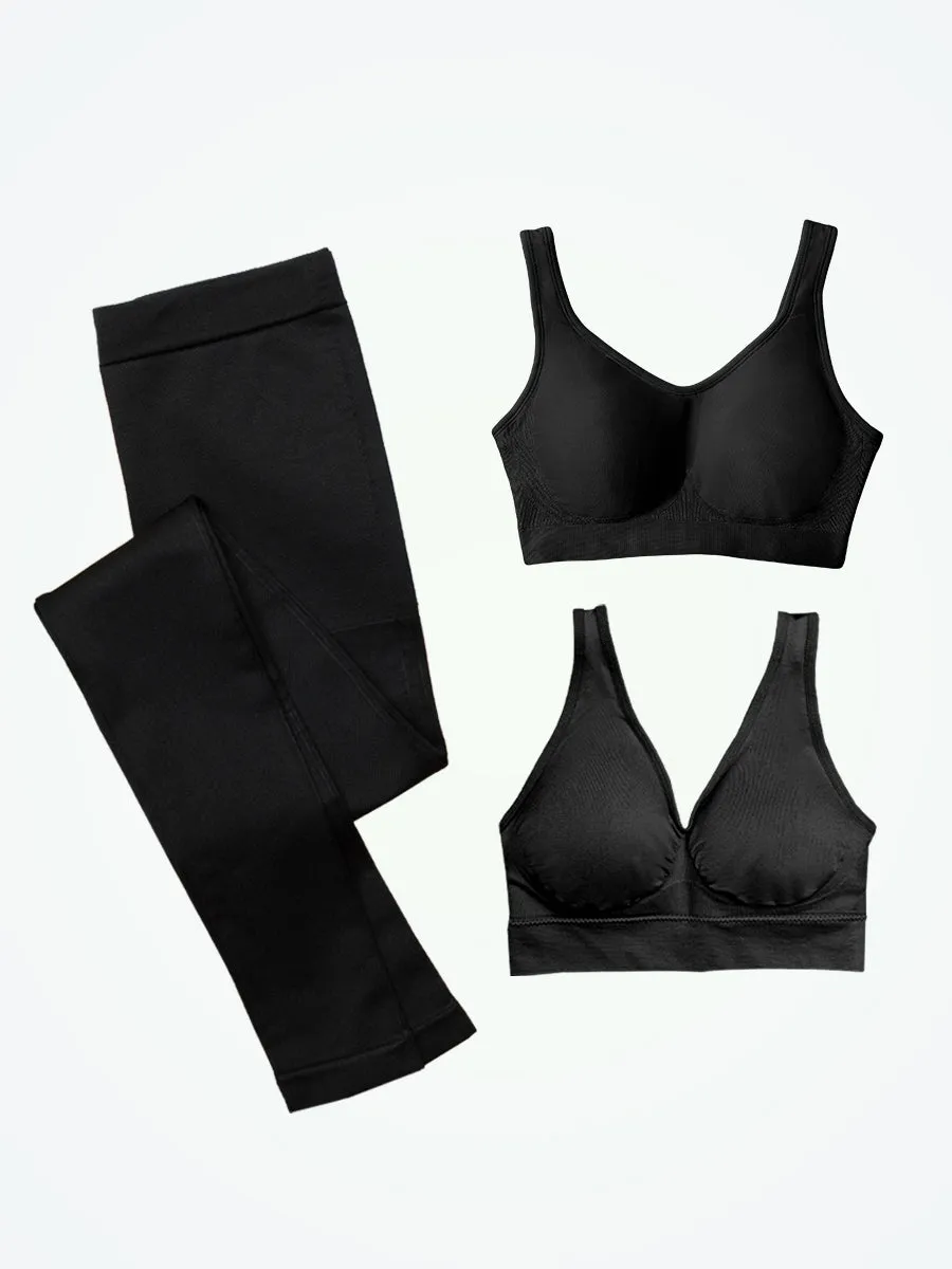 Bundle Truekind® & Shapermint Essentials - 1 Shaping Bra   1 Bralette   1 High-Waisted Shaping Leggings