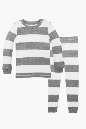 Burt's Bees Rugby Grey Stripe Kids Pajamas