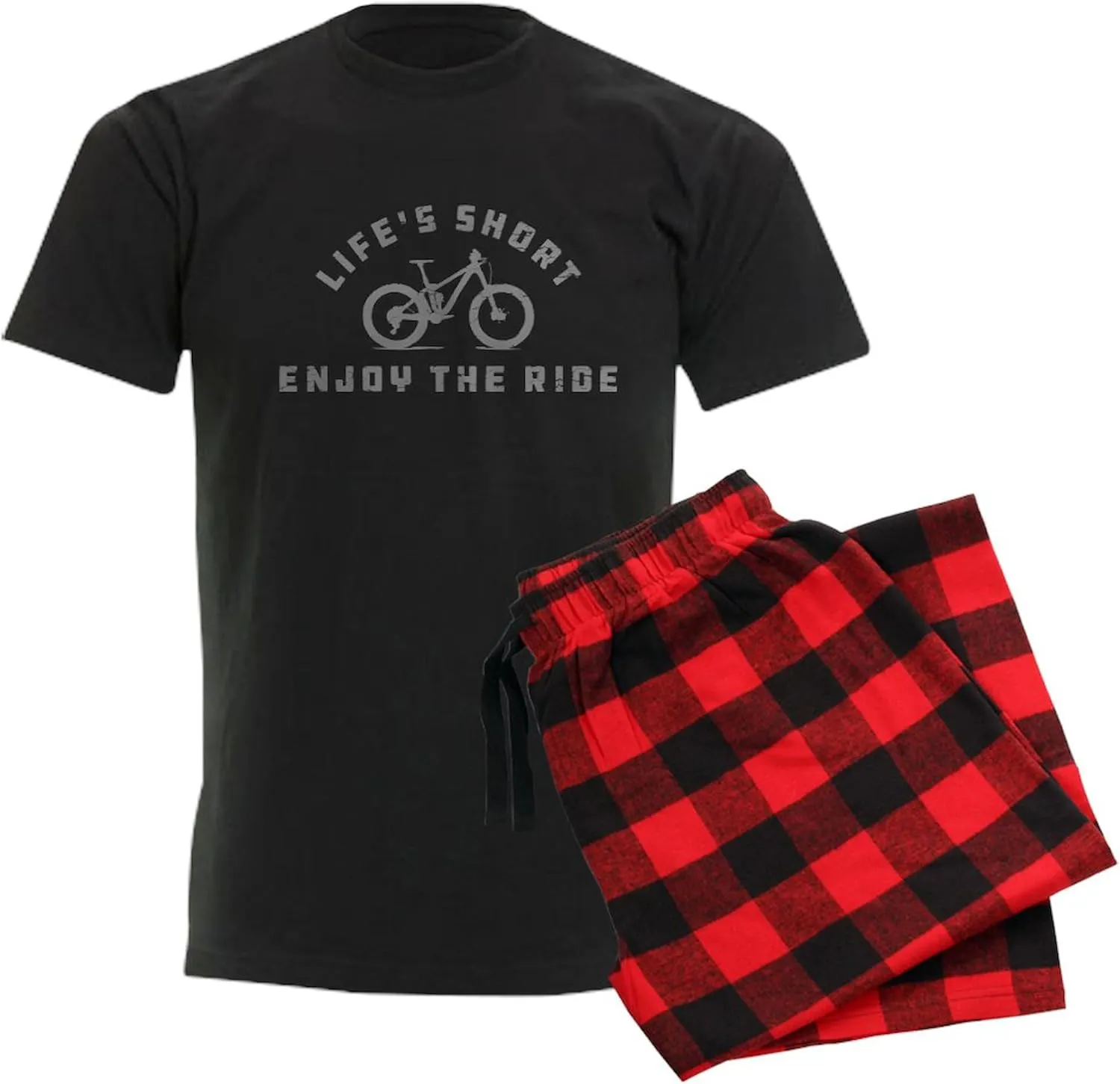 CafePress Life's Short Enjoy The Ride Men's Dark Pajamas Novelty Men's Pajama Set, Comfortable PJ Sleepwear