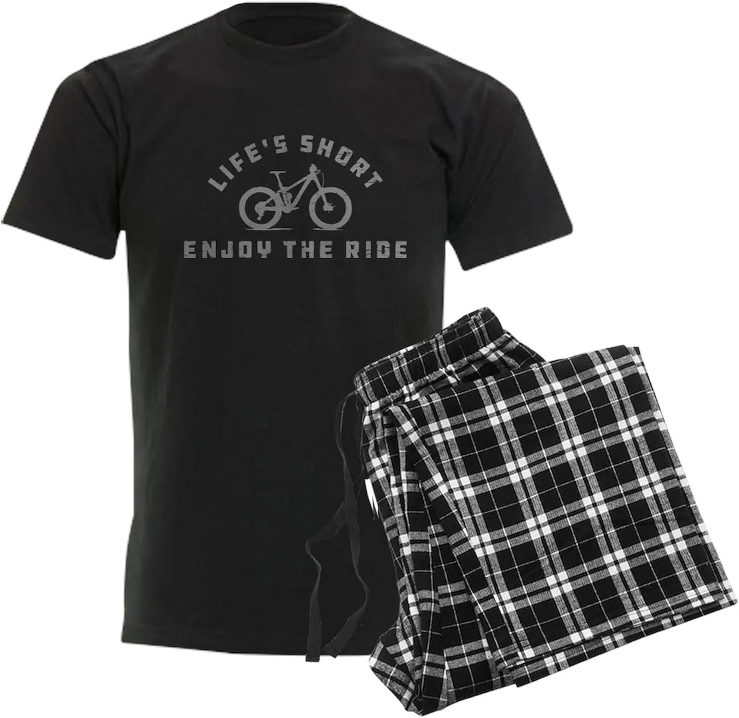 CafePress Life's Short Enjoy The Ride Men's Dark Pajamas Novelty Men's Pajama Set, Comfortable PJ Sleepwear