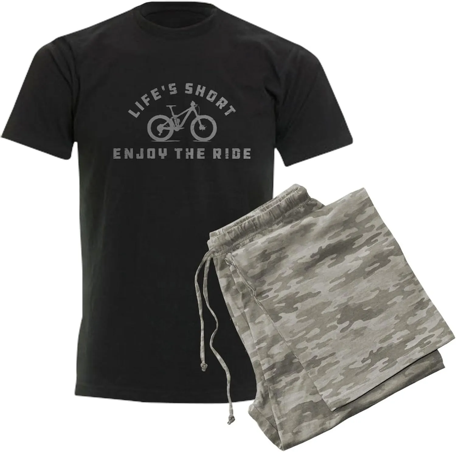 CafePress Life's Short Enjoy The Ride Men's Dark Pajamas Novelty Men's Pajama Set, Comfortable PJ Sleepwear