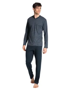 Calida Dark Sapphire Relax Streamline Men's 100% Cotton Pajamas