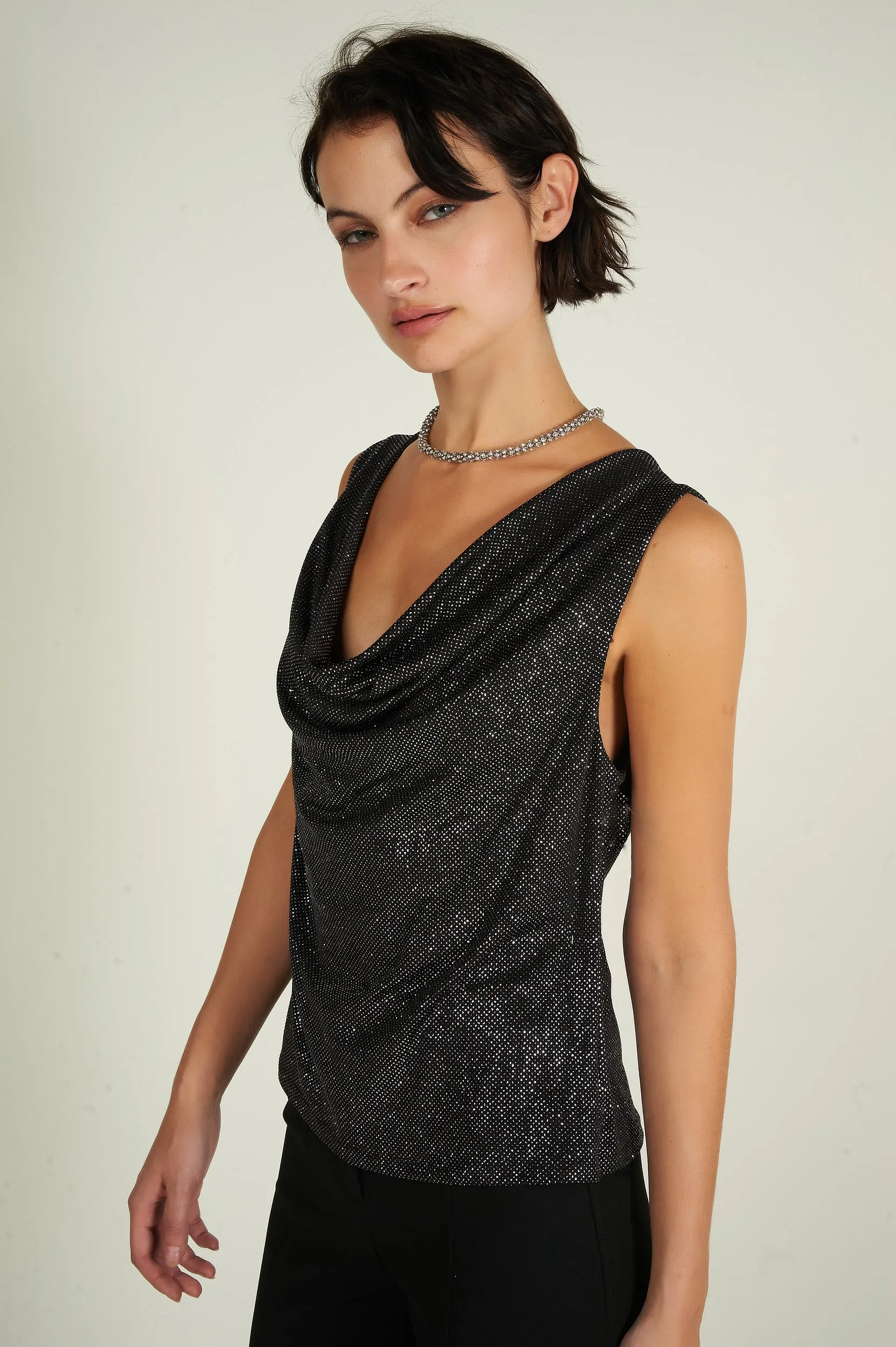 Camisole brillante à col bénitier - YORI - (R-A2)