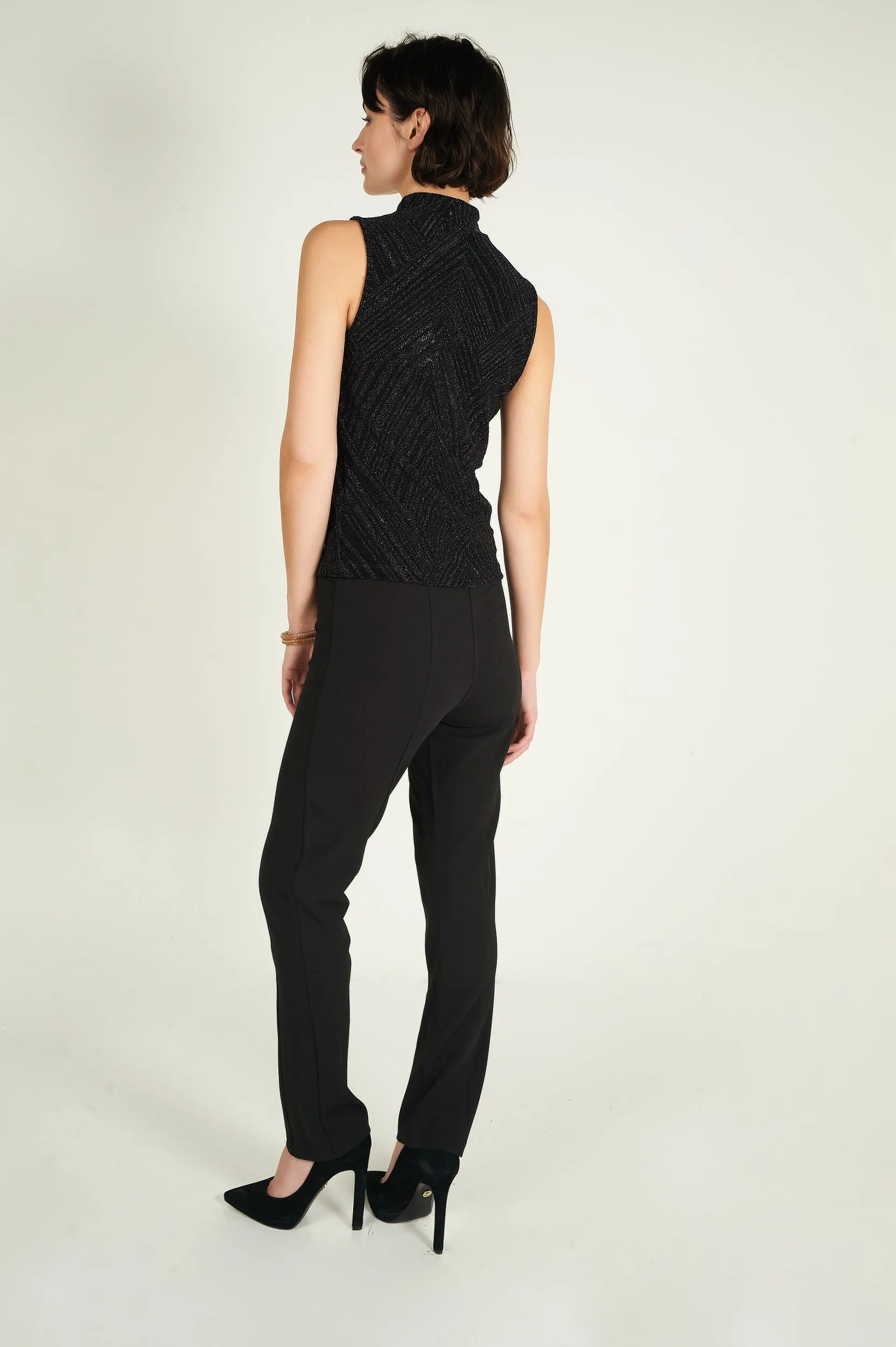 Camisole brillante à col montant - LEANNE-B2 - (R-A15)